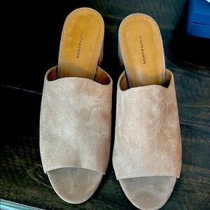 14th & Union Beige Suede Mules